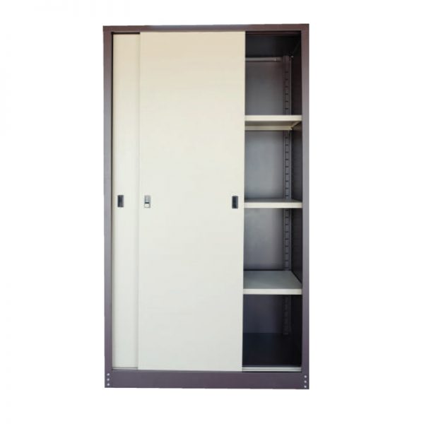 Full Height Cupboard with Steel Sliding Door c/w 3 adjustable shelf