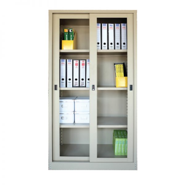 Full Height Cupboard with Glass Sliding Door c/w 3 adjustable shelf