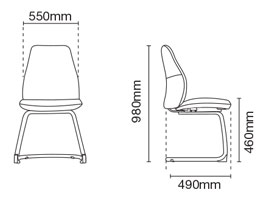 Eve Visitor/Conference Fabric Office Chair Without Arm Dimension