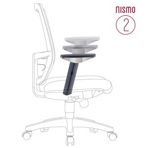 Height adjustable armrest with CHROME SIDE design PU arm pad